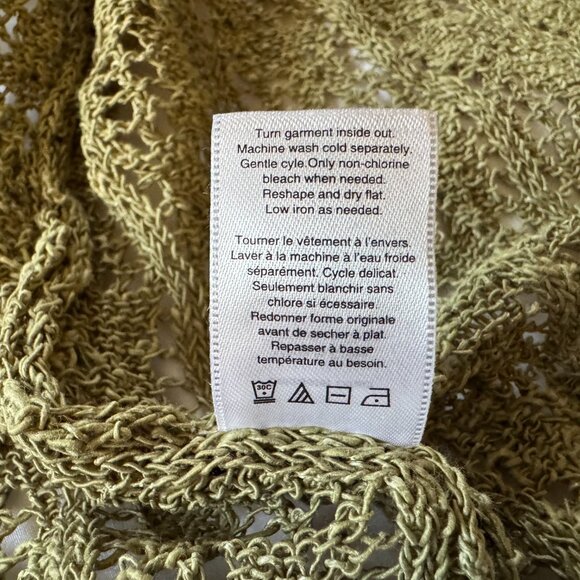 NWT Coldwater Creek Women’s Linen/Cotton Crochet Sweater Shrug, Light Vine, PXL - Picture 10 of 10